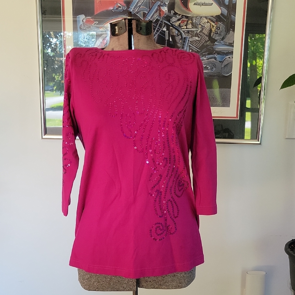 Bob Mackie Top XS Pink 80s Vintage